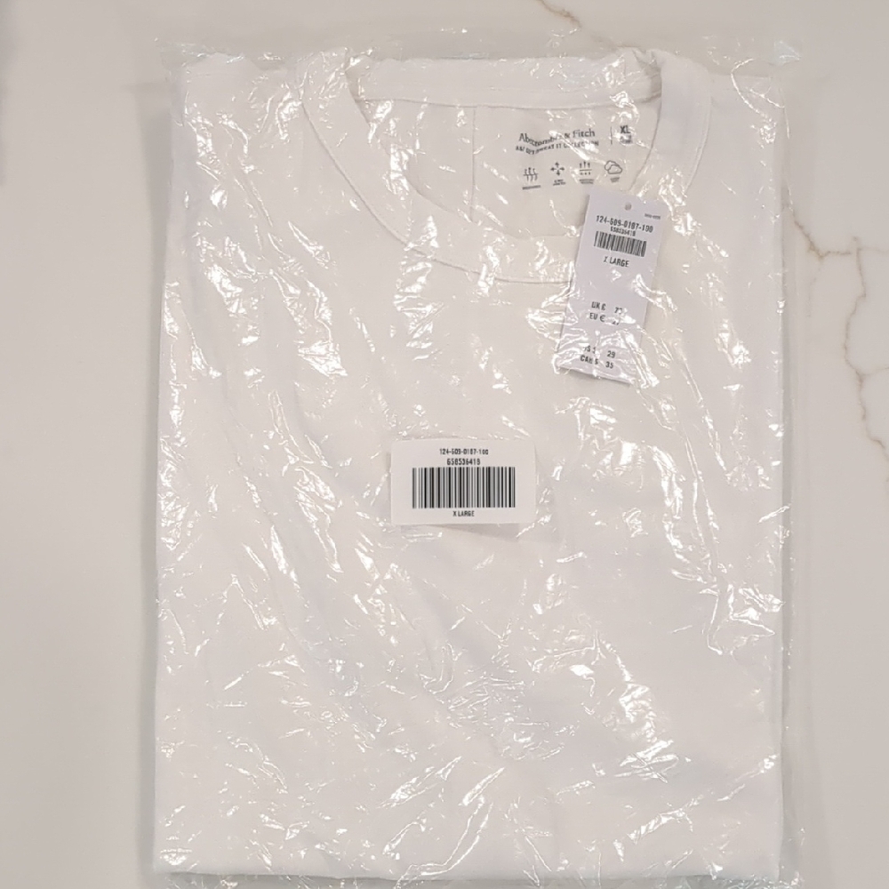 Abercrombie & Fitch Pique Tee, XL, White